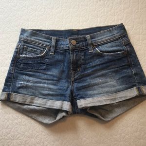 Medium wash denim shorts